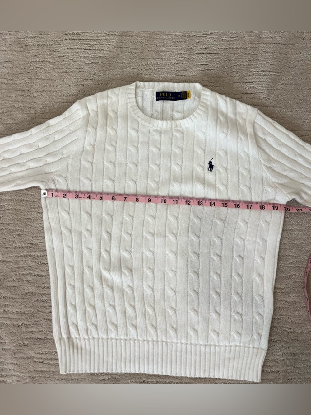 Ralph Lauren white Cable-Knit Crewneck Sweater - Picture 5 of 10